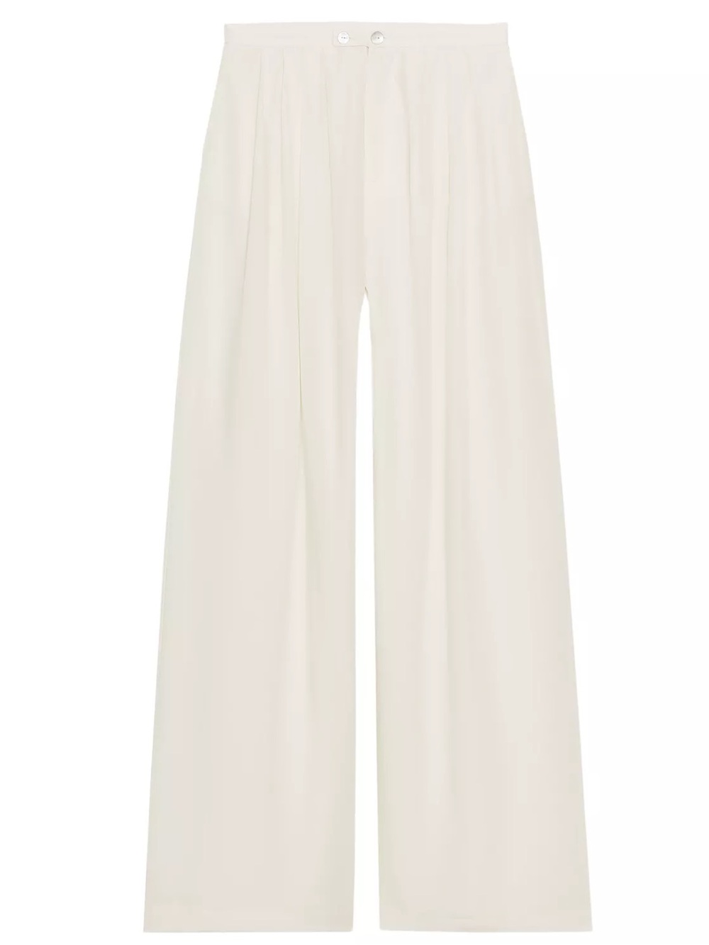 Zara Cream Full Length Multi Pleat Pants